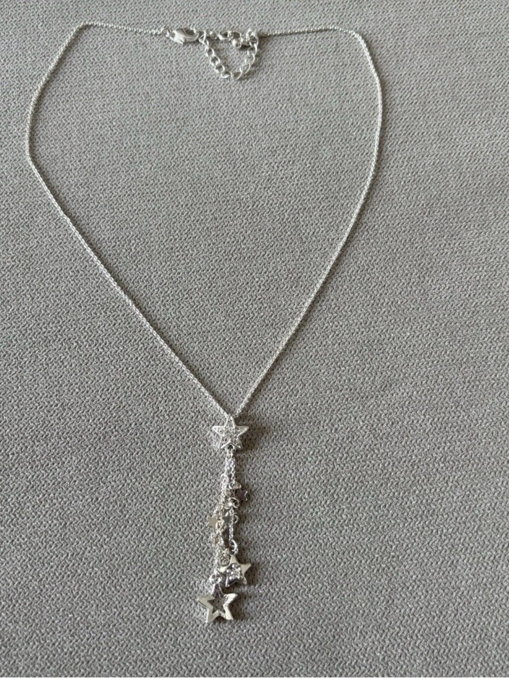 Silver Star Drop Pendant Necklace - Women's Jewelry